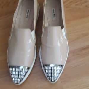 Miu miu patent Crystal encrusted slipper 41.5